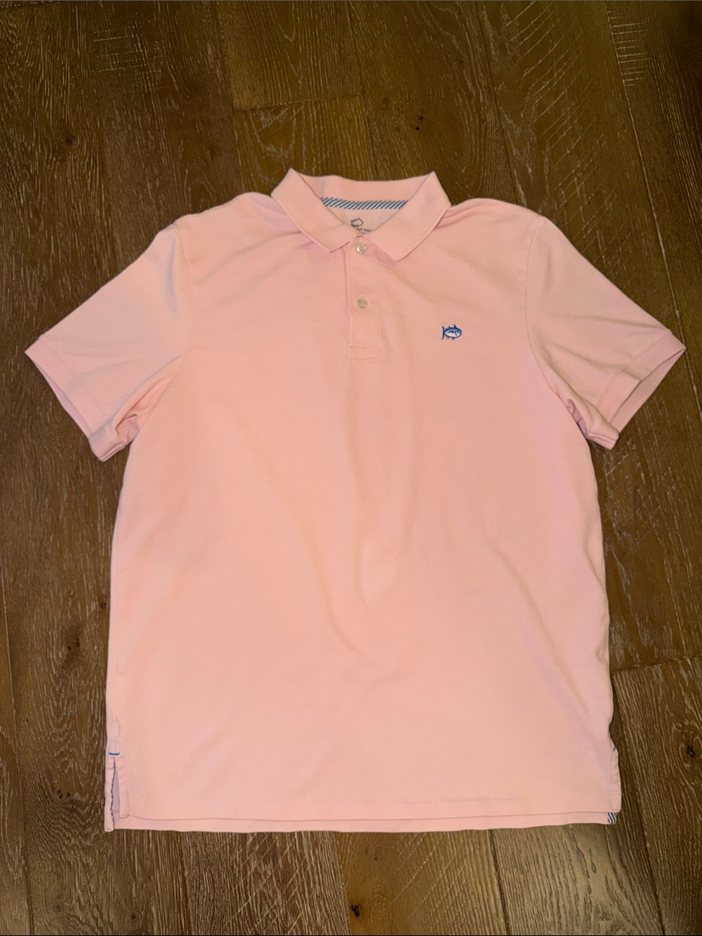 Southern Tide Light Pink Polo Shirt with Blue Fish Logo